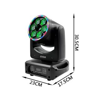 Dimension drawing of the six honey-eye moving head, 30.5 by 23 by 17.5 cm