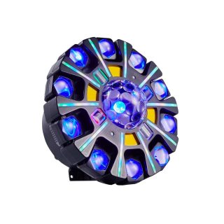 Ten-arm magic ball effect light with blue LEDs lit