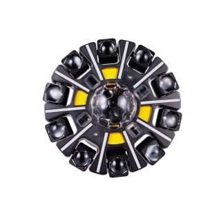 Ten-arm LED effect light seen from above with the arms unlit